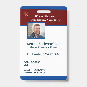 Employee Logo Business Bar Code Card Custom Badge