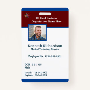 Employee Logo Business Bar Code Card Custom Badge