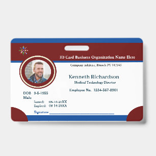 Employee Logo Business Bar Code Card Custom Badge