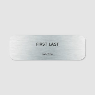 Employee Logo Name Tag Silver Grey Magnetic