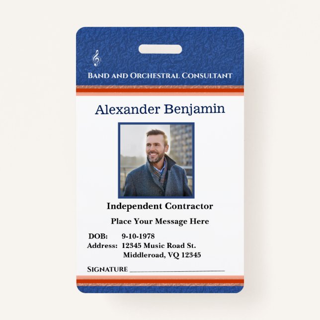 Employee Logo Photo ID Name Custom Badge (Front)