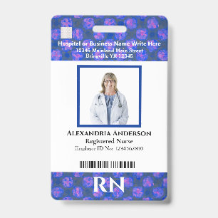 Employee Logo Photo Name Bar Code Custom Badge