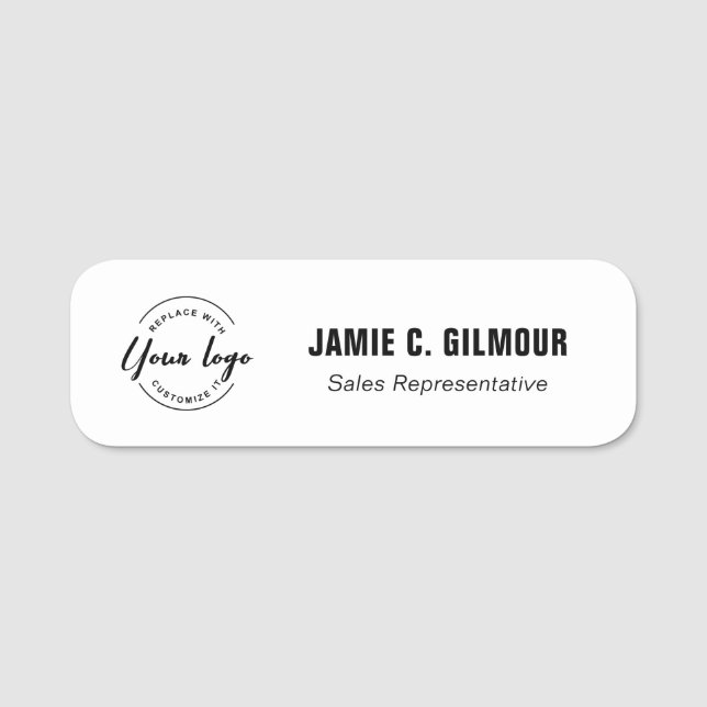 Employee Magnetic Custom Business logo Name Tag (Front)
