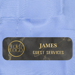 Employee Magnetic Safety Pin Gold Custom Logo  Name Tag