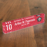 Employee milestone anniversary 10 years gift nameplate<br><div class="desc">10 years milestone anniversary certificates,  awards and gifts with a modern,  bold look and customized colours to match your company's style. Perfect additions to your work incentive and motivation programs.</div>