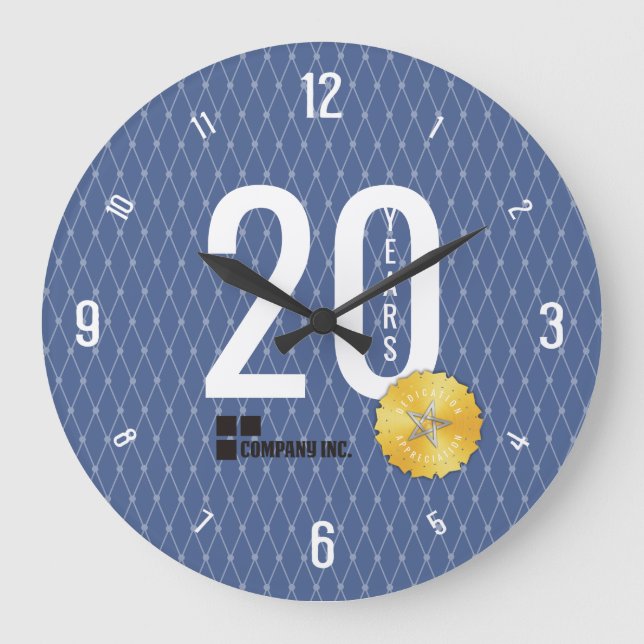 Employee milestone anniversary 20 year award clock (Front)