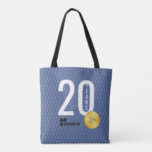 Employee milestone anniversary 20 year gift tote bag