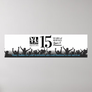 Employee milestone anniversary signing banner post poster