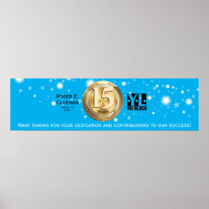 Employee milestone anniversary signing banner poster