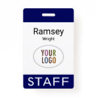 Employee Name Badge Custom Business Logo Staff Tag