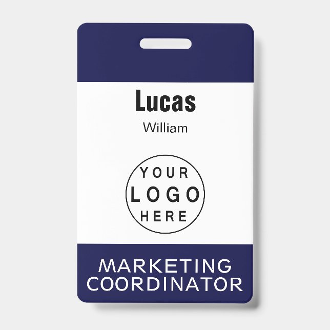 Employee Name Badge Custom Business Logo Staff Tag (Front)