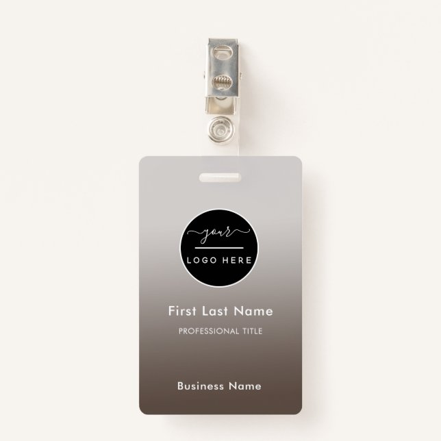 Employee Name Badge Custom Business Logo Staff Tag (Front with Clip)