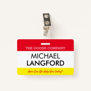 Employee Name Badge   Custom Text and Color Basic