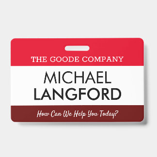 Employee Name Badge | Custom Text and Color Basic