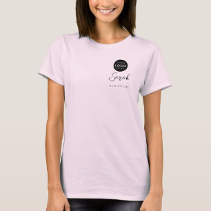 Employee Name Business Logo Hair Salon T-Shirt