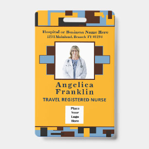 Employee Name Nurse Photo Bar Code Logo Custom Badge