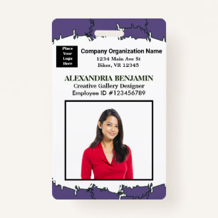 Employee Name Photo Logo Bar Code Logo ID Card Badge