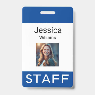 Employee name tags, personal company logos, person badge