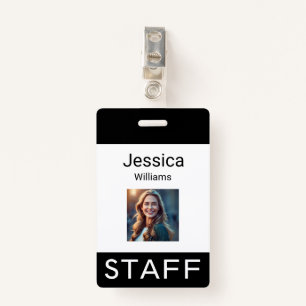 Employee name tags, personal company logos, person badge