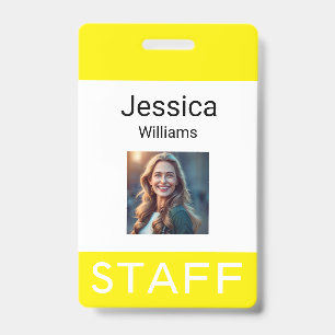 Employee name tags, personal company logos, person badge
