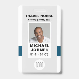 employee nurse photo and logo name badge