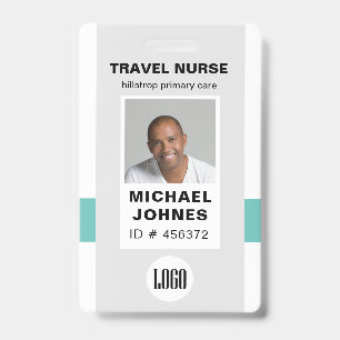 employee nurse photo and logo name badge