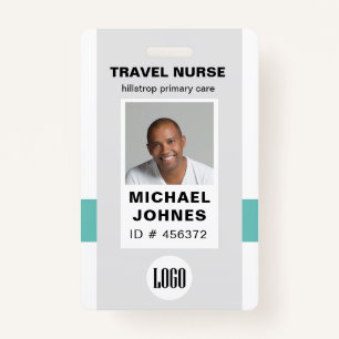 employee nurse photo and logo name badge