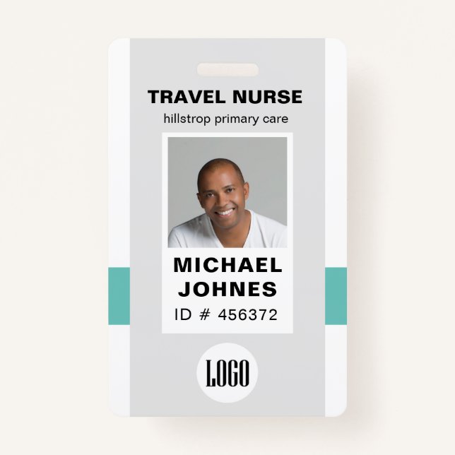 employee nurse photo and logo name badge (Front)