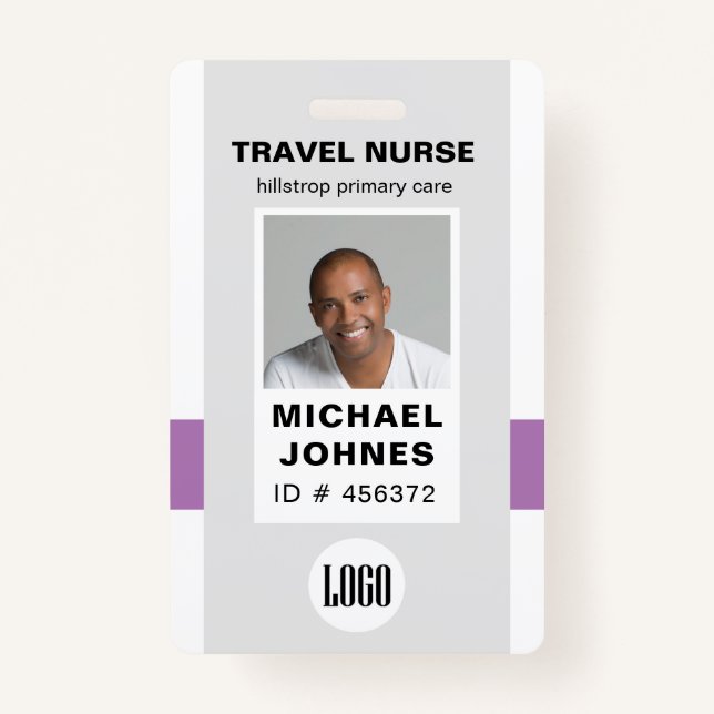 employee nurse photo and logo name badge (Front)