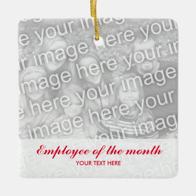 Employee of the month Christmas photo ornament (Front)