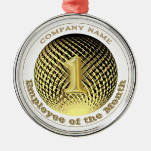 Employee of the Month Company round Metal Ornament