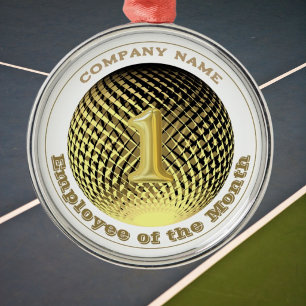 Employee of the Month Company round Metal Ornament