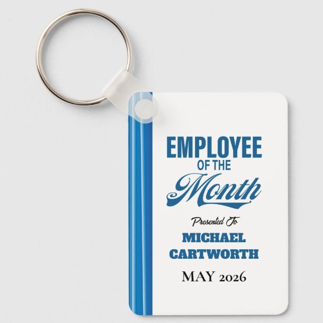 Employee of the Month Custom Business Recognition Keychain (Front)