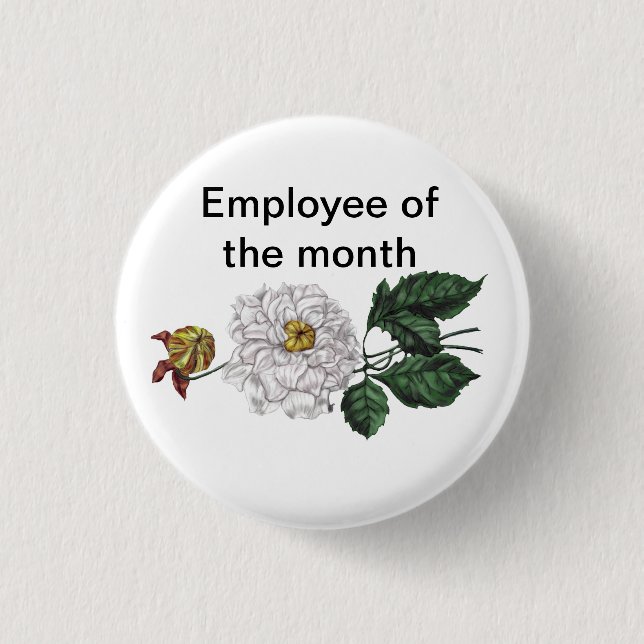 Employee of the Month Customizable 1 Inch Round Button (Front)