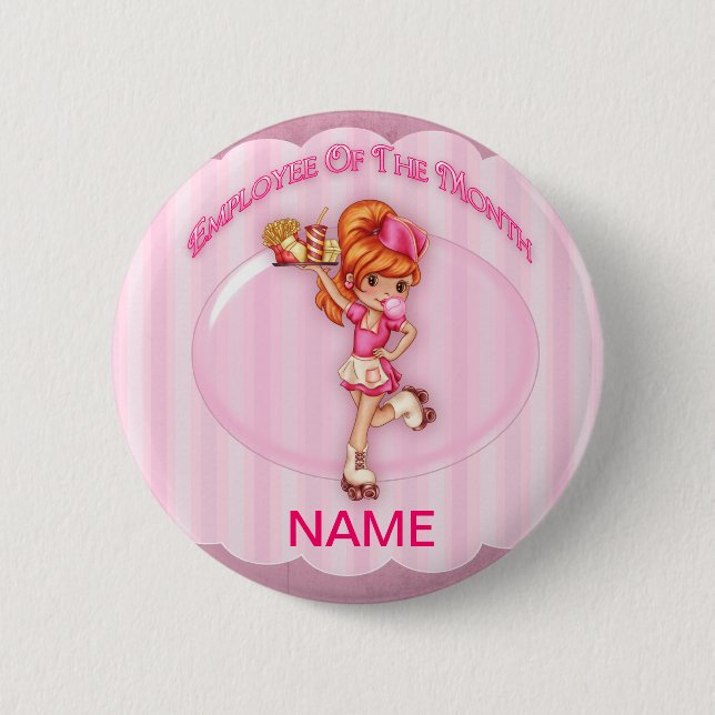 employee of the month customizable pin badge (Front)