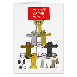Employee of the month cute cartoon cats.