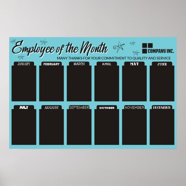 employee of the month display for 4x6 photos poster (Front)