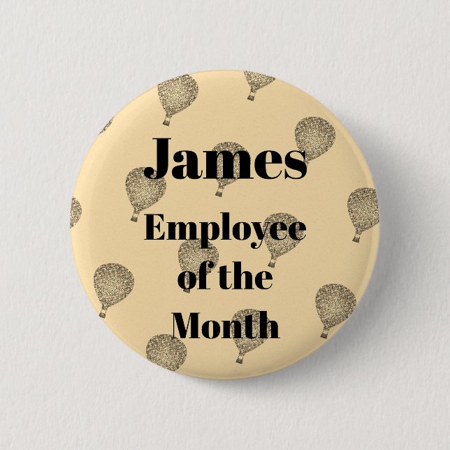 Employee of the Month Mosaic Hot Air Balloon 2 Inch Round Button (Front)