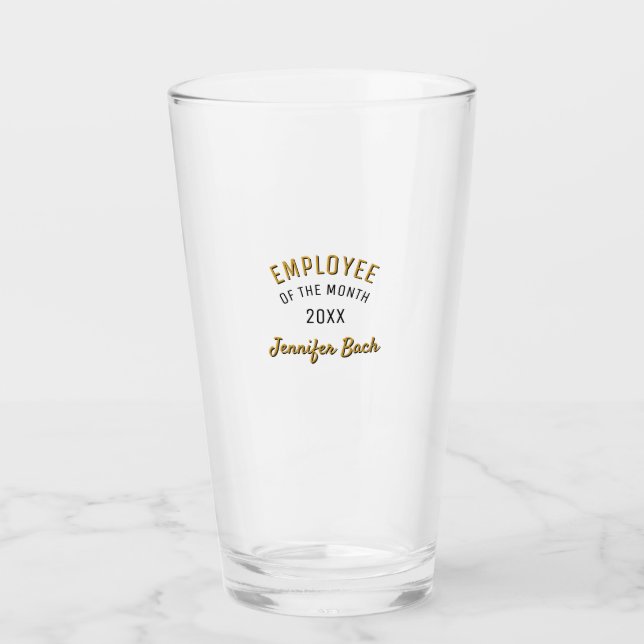 Employee of the Month or Year Honour Custom Text Glass (Front)