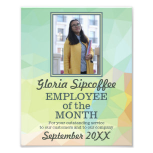 Employee of the month photo award certificate
