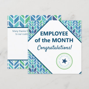 Employee of the month recognition award card