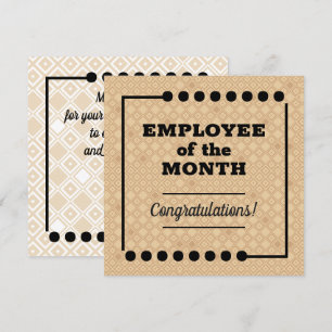 Employee of the month recognition award card
