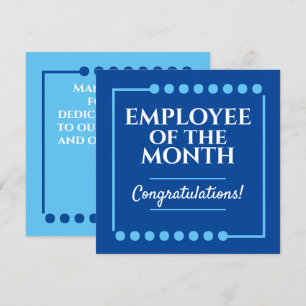 Employee of the month recognition award card