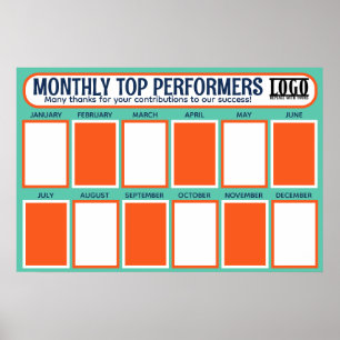 Employee of the month recognition photo display poster