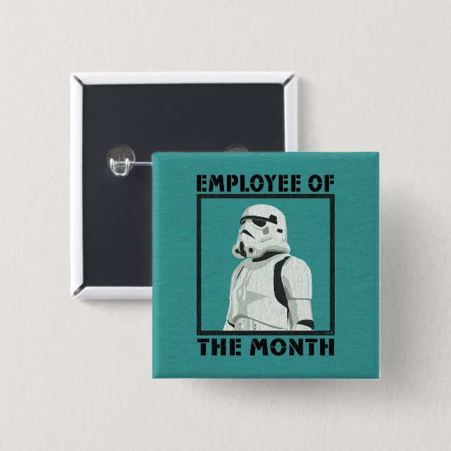 Employee of the Month - Stormtrooper 2 Inch Square Button (Front & Back)