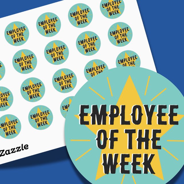 Employee of the week Star Worker Boss badge Classic Round Sticker (Creator Uploaded)