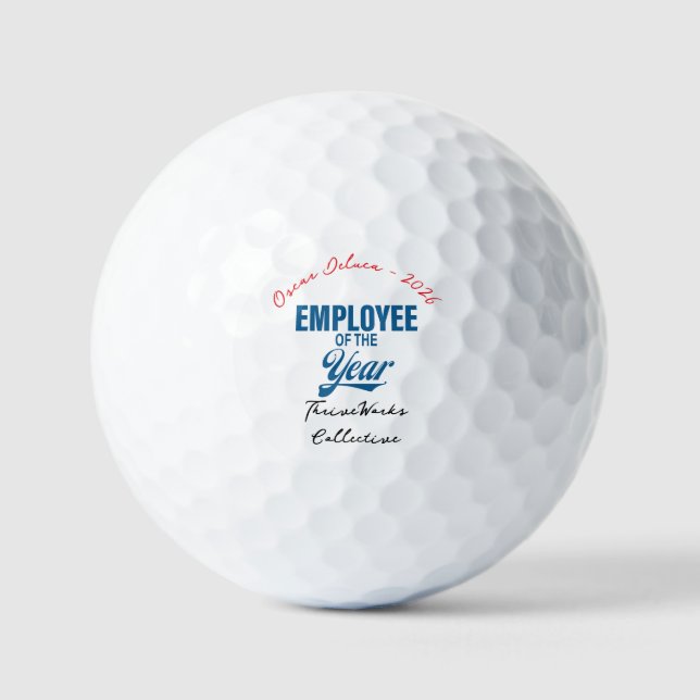 Employee of the Year Custom Business Recognition Golf Balls (Front)