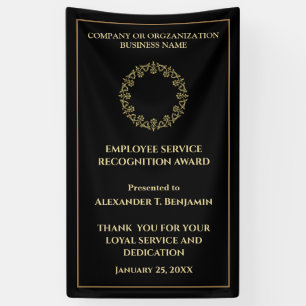 Employee Of The Year Gold Black Business Banner