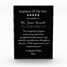 Employee of the Year Personalized Recognition