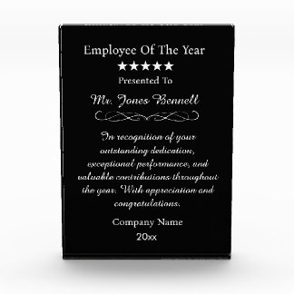 Employee of the Year Personalized Recognition Photo Block